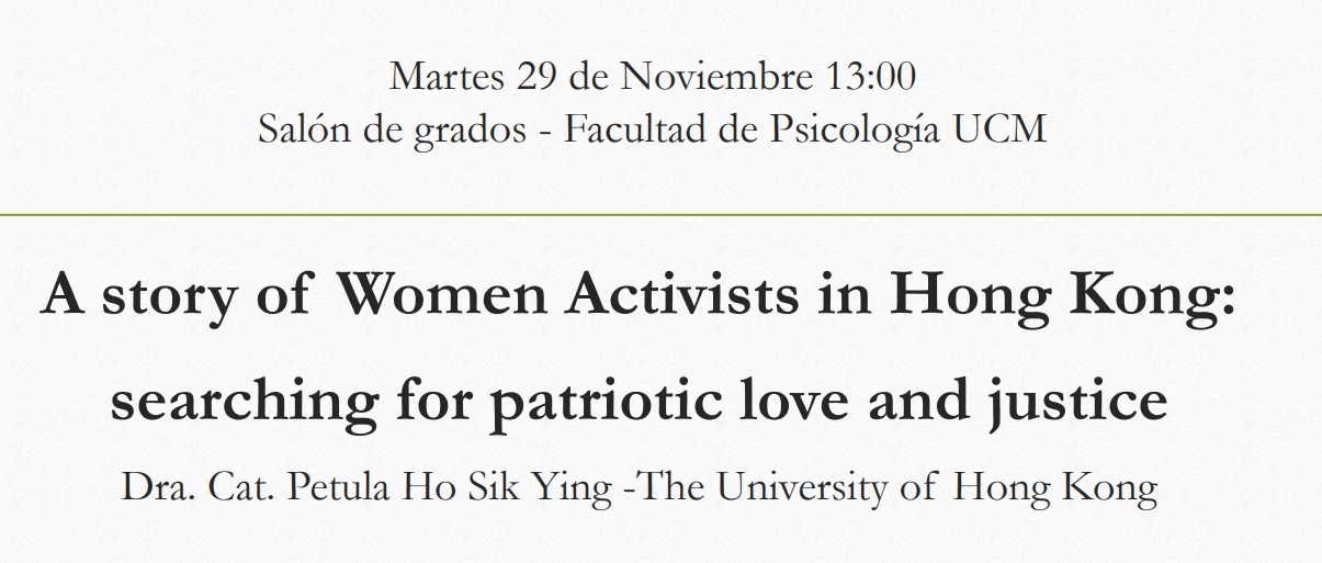 Conferencia "A story of women activists in Hong Kong" - 1